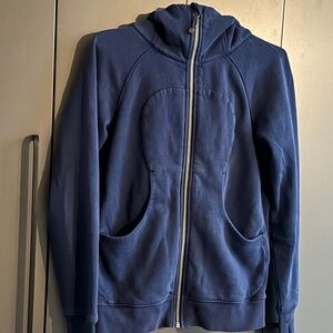 Blue Lululemon Zip-Up Scuba Hoodie